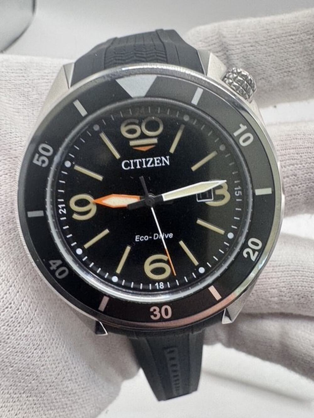 Citizen J810-S128307 AW1710-04E Date Box Eco Drive Solar Mens Watch,NEW W/TAGS
